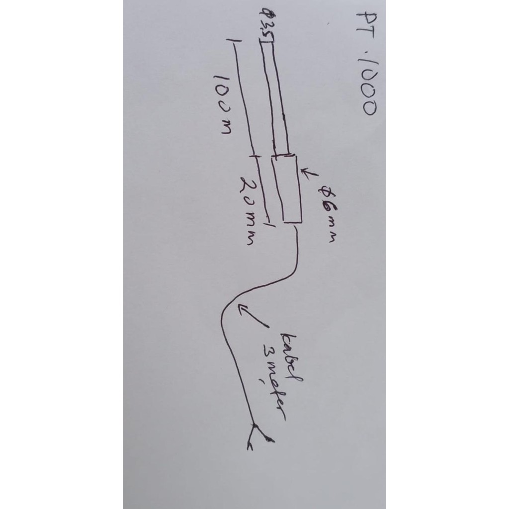 Rtd Pt 1000 Kabel 3 Meter New Stok