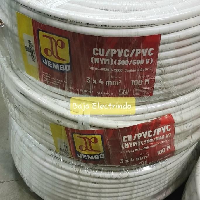 Kabel Nym 3X4Mm Jembo @ 100 / 50 Meter Nym 3X4 Mm New Stok