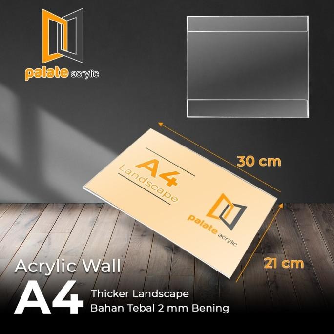 

redi akrilik wall A4 / acrylik / thicker / akrilik dinding brosur LANDSCAPE