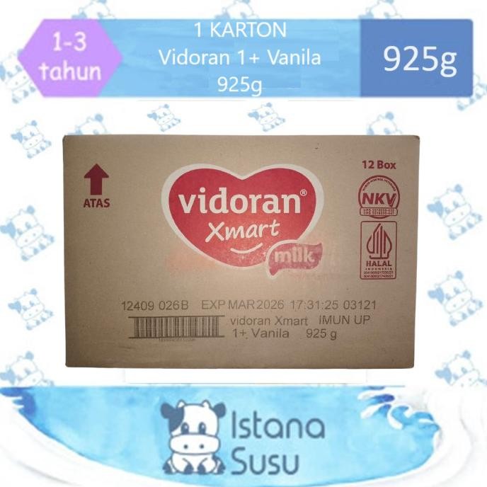 Murah Karton Vidoran Xmart 1+ / 3+ / 5+ Vanila Madu 925G Susu Formula
