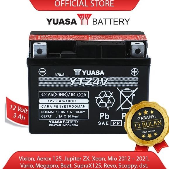 // Yuasa Aki Motor Ytz4-V Mf (Pengiriman Kurir Yuasa)