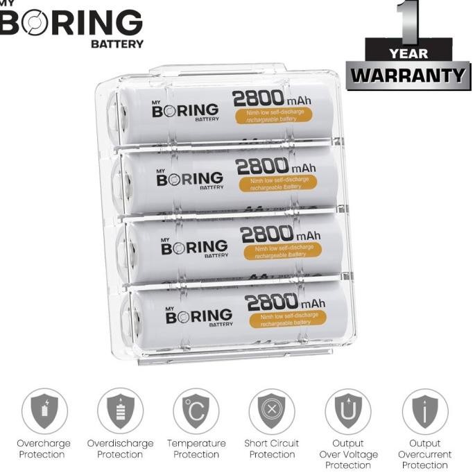 Produk Baru My Boring Batery AA 2800 mAh 4 Pack High Power Baterai AA Rechargeable