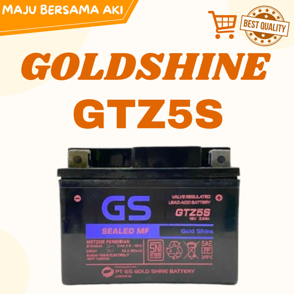 Aki Motor GTZ5S Yamaha Jupiter Z, Jupiter Z1, Jupiter MX135 GoldShine Aki Kering