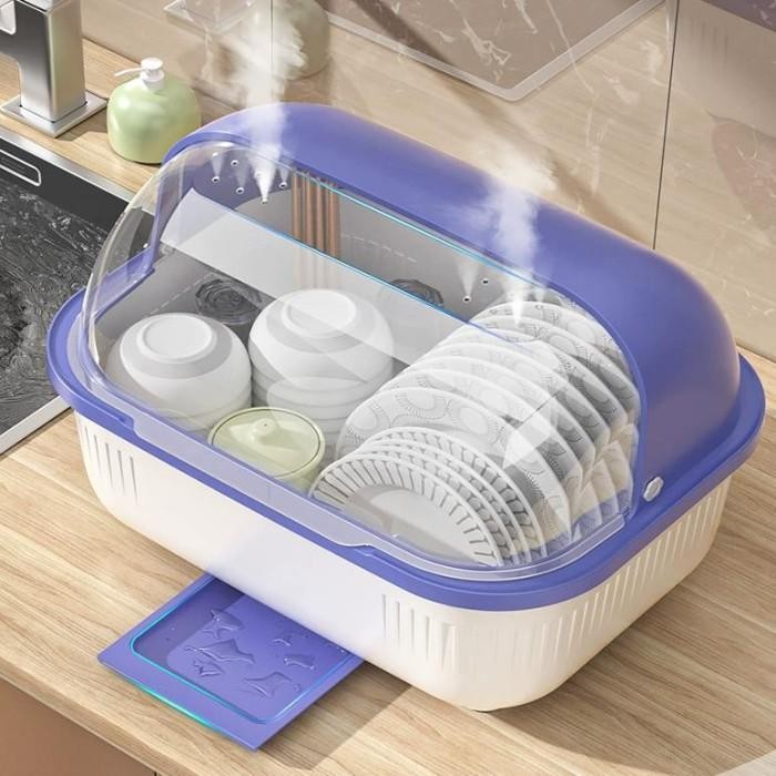 Rak Piring Aesthetic Rak Piring Plastik Tertutup Tempat Alat Makan Rak