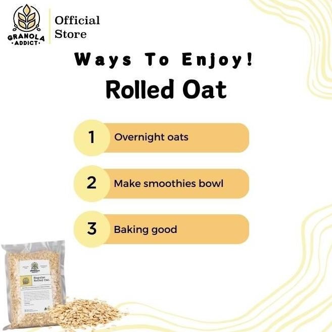 

GRANOLA ADDICT - PAKET ISI 2 ROLLED OAT / GANDUM UTUH / GANDUM KASAR 1KG