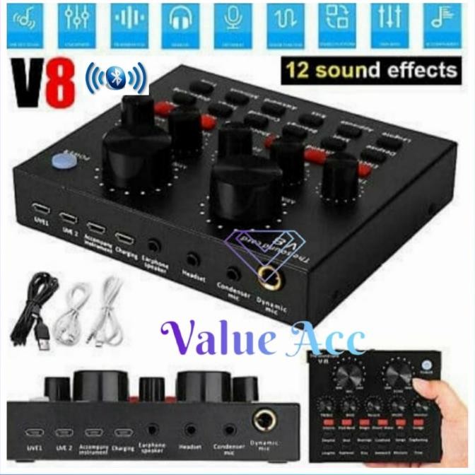 Sound Card V8 Mixer Soundcard V8 MIXER Audio USB External Soundcard