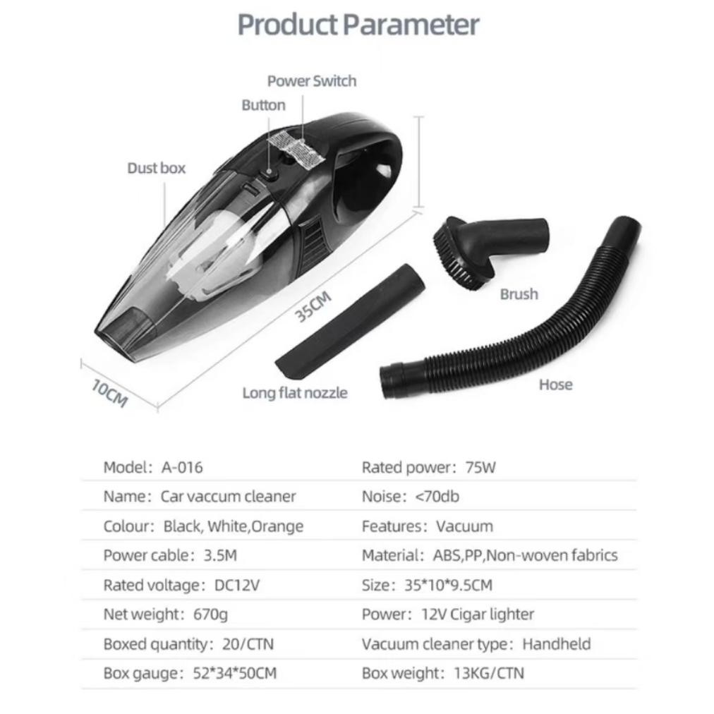 Penyedot Debu Mobil Low Watt Penghisap Debu 7000PA Vacuum Cleaner Portable 6018