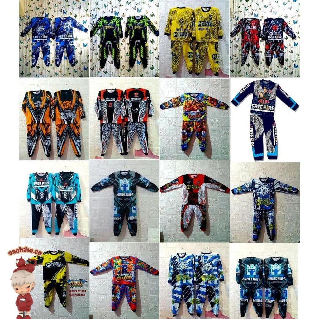 Marvel Shop | Setelan Free Fire Anak Laki Laki | Celana Angel Joger Enjel Ff Terbaru Gaming Free Fir