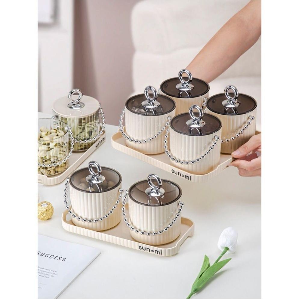 Toples Kue Kacang Permen Toples Set + Nampan Toples Imlek Lebaran