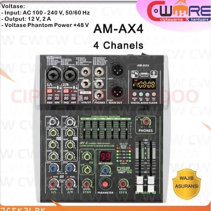Mixer Audio Digital 4 Channel Audio Dsp 99 Effects Bluetooth - Bdb Co