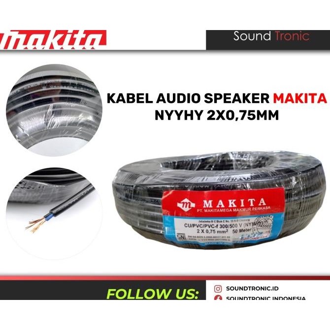Kabel Audio Speaker 2x0,75 NYYHY Makita Speaker Audio 2x0.75 10meter