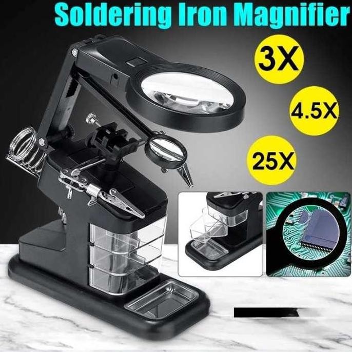 

Sale! Pegangan Solder dengan Kaca Pembesar LED Welding Magnifier 3X/4.5X/25X - TH-7026