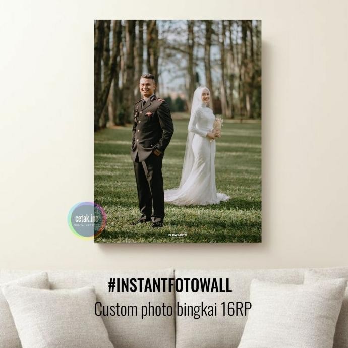 HOT SALE Catak Foto 16R + Bingkai Kayu Frameless | Instant Fotowall 40x60cm