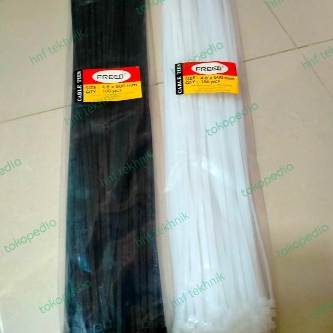 

ready kabel Ties 50cm hitam putih tali Tie 4,8mm x 500mm 1 bungkus murah