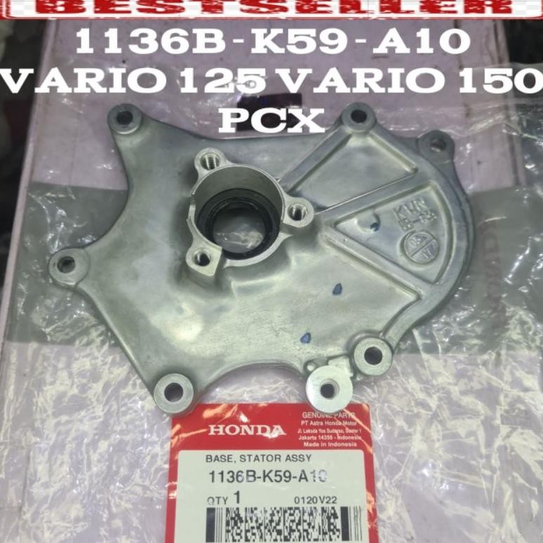 1136B-K59-A10 TEMPAT DUDUKAN  SPUL MAGNET VARIO 125 VARIO 150 PCX ADV TUTUP POMPA OLI BASE STATOR AS