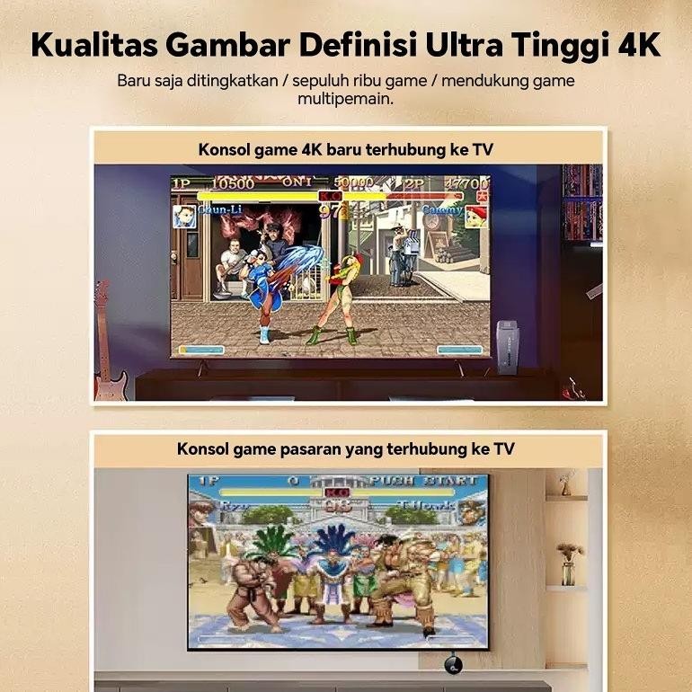 Game Stick 4K Game Stick Konsol Game Nirkabel M8 Game Retro Dengan Kabel Ekstensi USB HDMI TV Game C