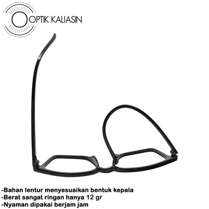 Terbaru Frame Kacamata Pria Wanita Kotak Lentur Full Frame Lebar Big Size Noya