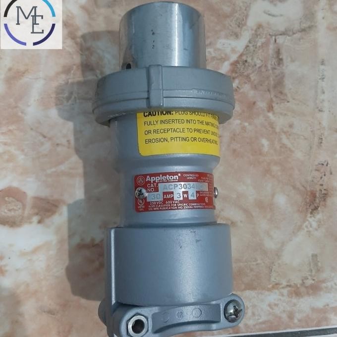 Appleton Powertite Plug Acp3034Bc 30A 3W 4P New Stok