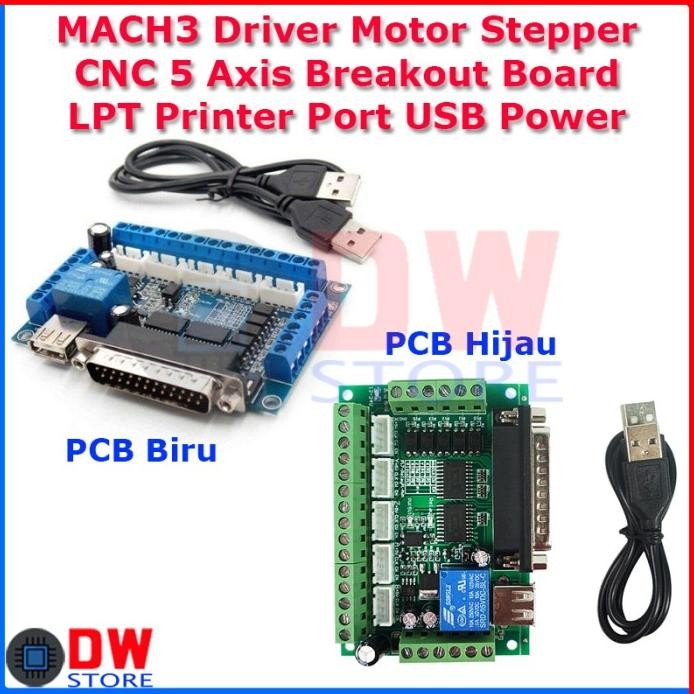 Driver Motor Stepper MACH 3 MACH3 CNC 5 Axis USB Breakout Board BoB murah