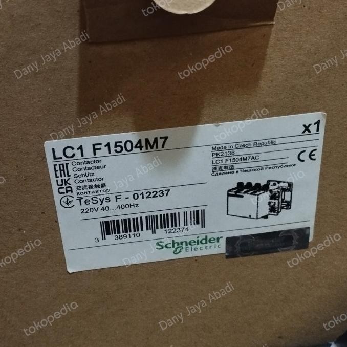 Kontaktor Schneider Lc1F1504M7 4P 250A 220V Lc1F1504 New Stok