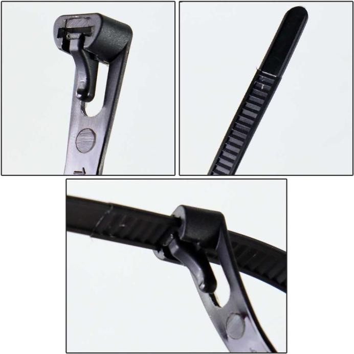 

ready Kabel Ties 15cm 20cm 25cm 30cm 40cm 45cm Hitam Putih 100pcs Tali Krek Bisa Buka Pakai Ulang Nylon Cable Tie Desk murah