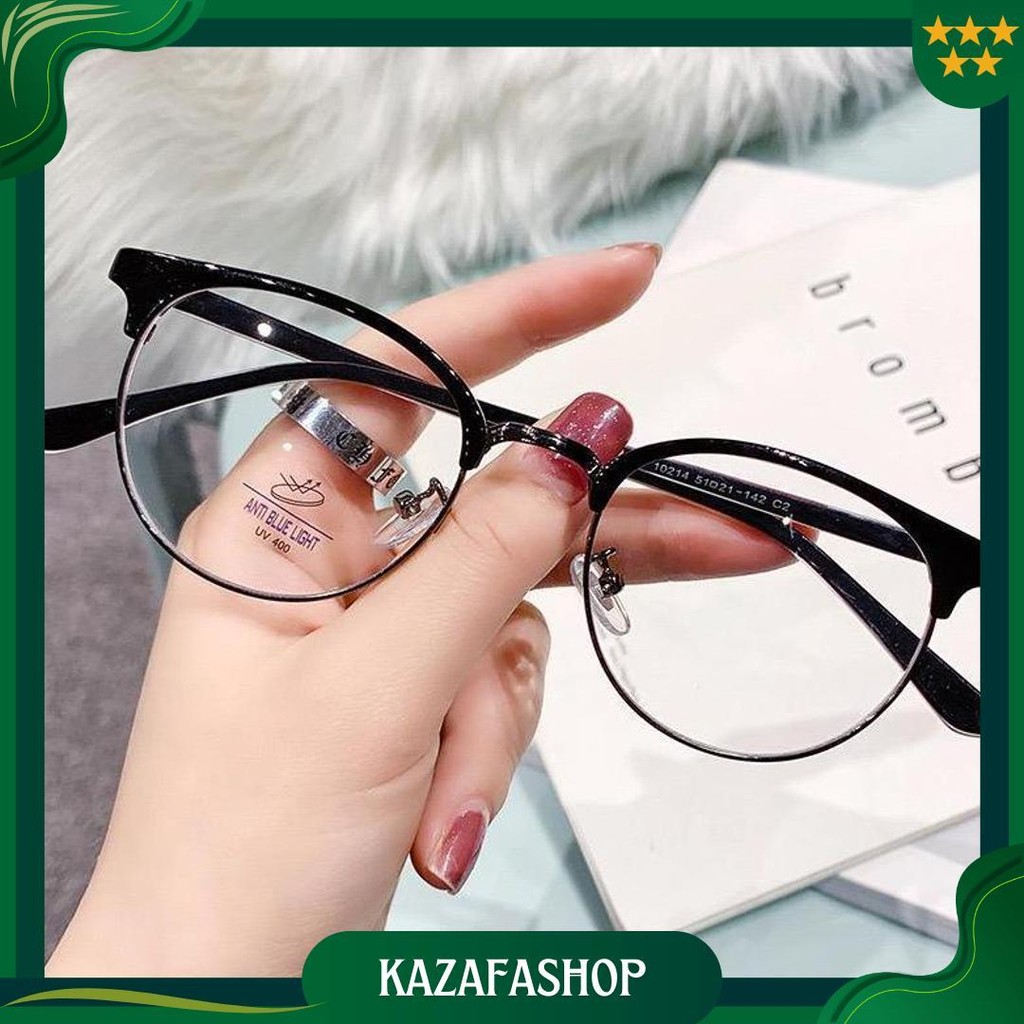 Wd Kacamata Anti Blue Light Anti Radiasi Blueray Premium Gaya Korea Bentuk Bulat Oval Bahan Metal Un