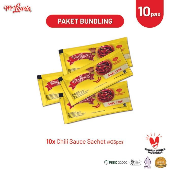 

Sale [Paket Bundle] Mc Lewis Chili Sauce Sachet 8Gr X 10 Pack