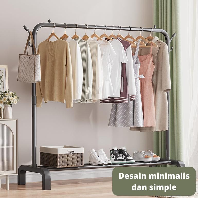 Rak Gantungan Stand Hanger Gantungan Baju Rak Besi Gantungan Stand Hanger Baju Pakaian HSH119