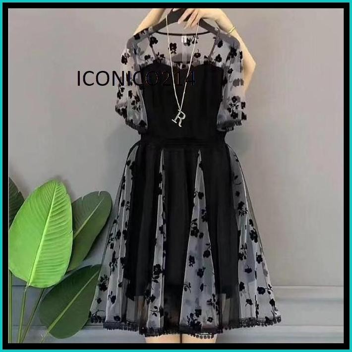 FAN 2025 ROK PENDEK PINGGANG KOREA SIFON KOREA BARU/DRESS BUNGA/MIDI DRESS KOREA