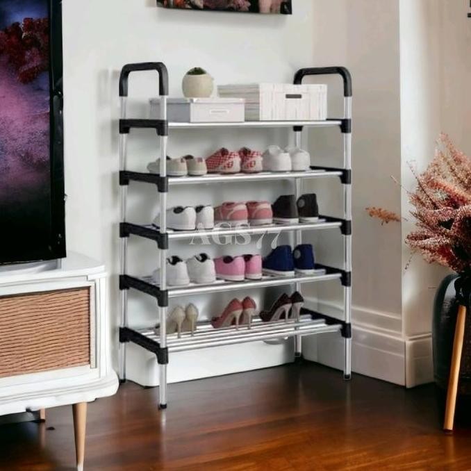 GSF RAK SEPATU STAINLESS SUSUN 5 / RAK SEPATU STAINLESS 5 SUSUN / RAK SEPATU SUSUN 5 GSF