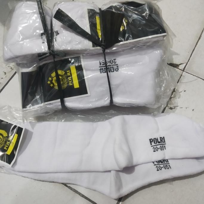 KAOS KAKI OLAHRAGA PUTIH POLRI/POLISI ORIGINAL