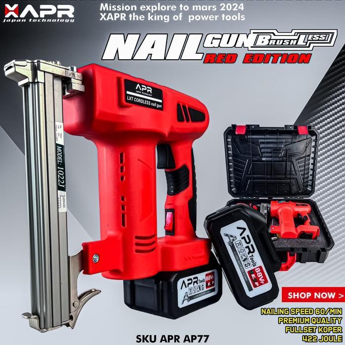 

Apr Japan Mesin Tembak Paku Nail Gun Baterai Cordless Garansi Resmi Ap77 Staples Type U Original Dan Terpercaya