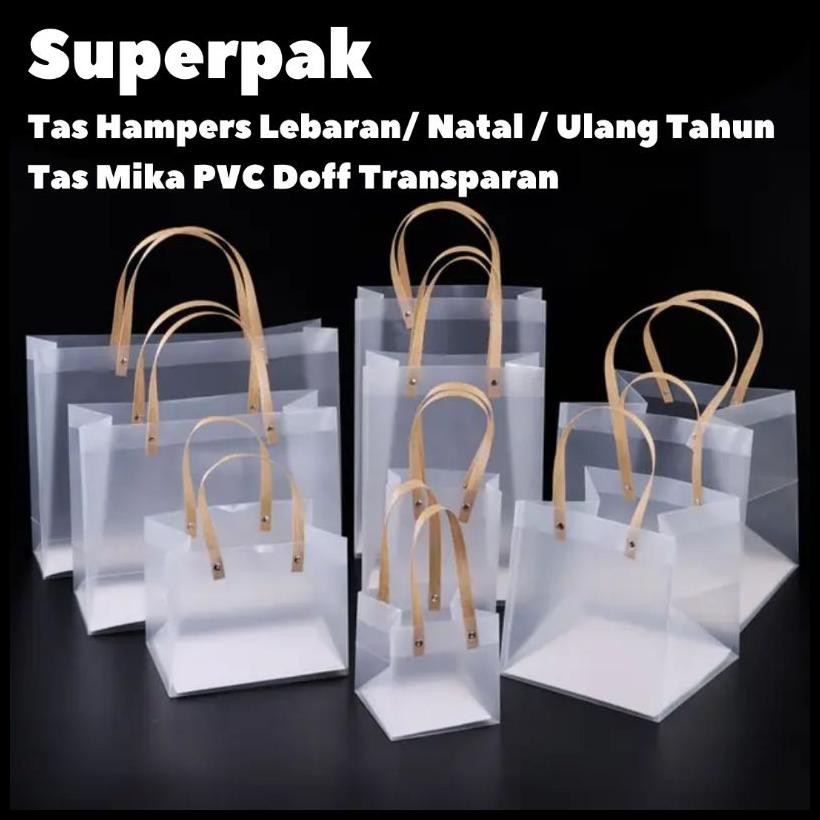 

Ready [ Grosir Per 10 Pcs ] Tas Mika Doff Transparan Uk 23X13X20 Hampers Goodie Bag Premium {Terlaris|Best Seller}