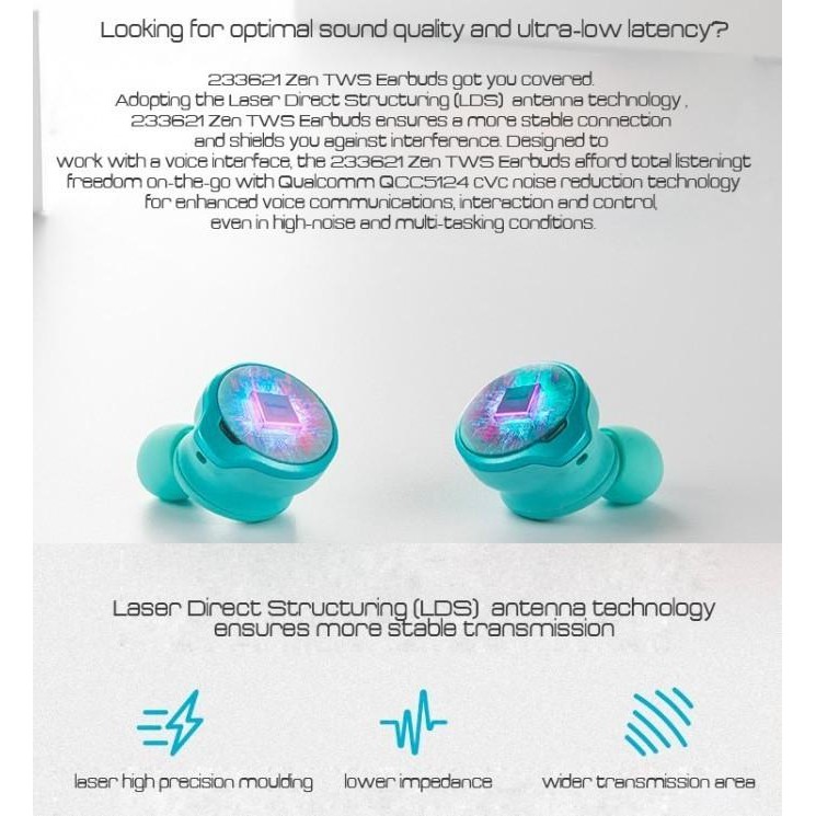Sale High End 233621 Zen Anc Qualcomm Qcc5124 Aptx Tws Bluetooth Earbuds