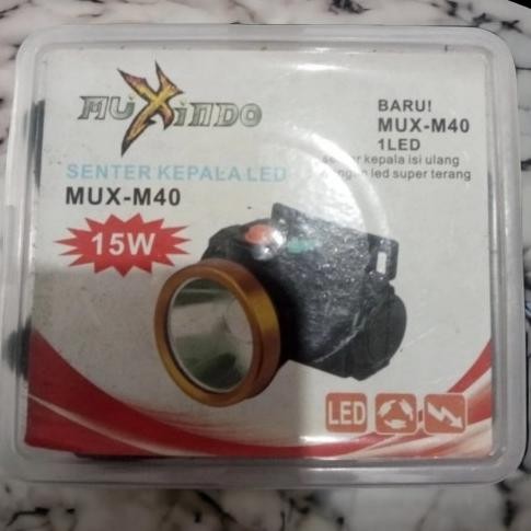 Promo Headlamp head lamp senter kepala muxindo mux-m40 15 Watt recharger COD
