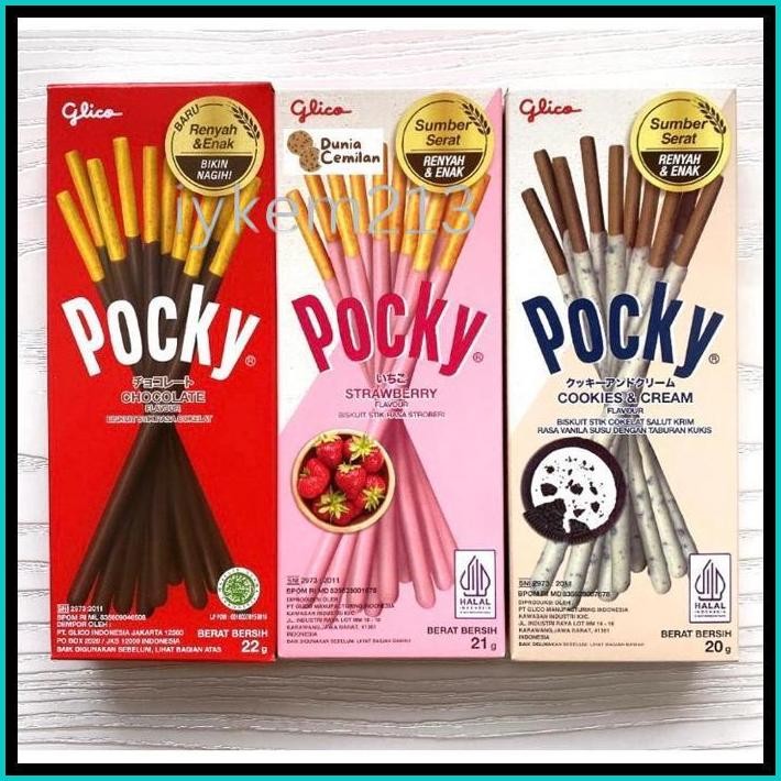

GLICO POCKY MINI 22 GRAM - SNACK COKLAT STRAWBERRY COOKIES