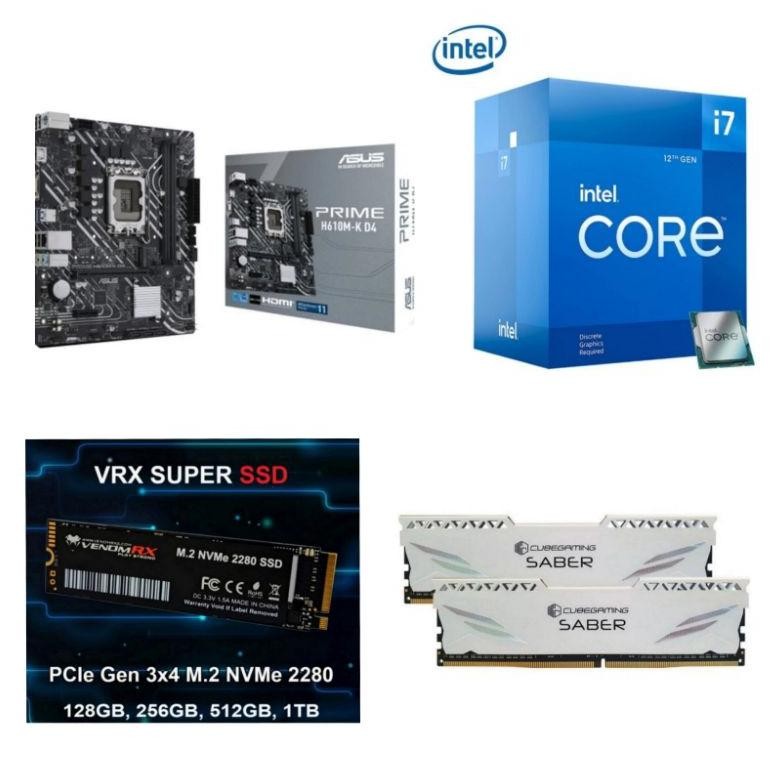 Paket Processor Intel Core i7 12700 / i7 12700F Box LGA 1700 DDR4 Gen 12 NVME H610