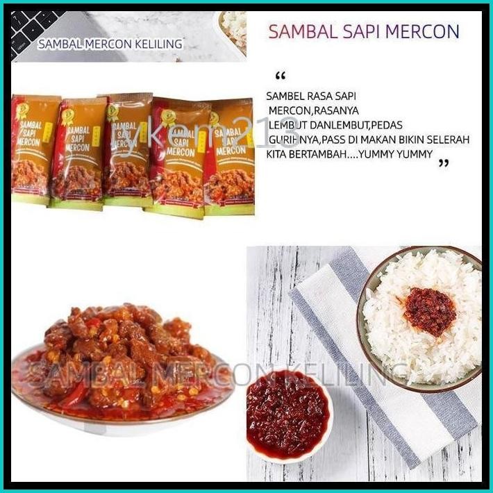 

SAMBAL MERCON KELILING - 120GR SAMBAL CUMI SAMBEL AYAM CEKER SAPI RASA PEDAS LAUK INSTAN ISI BANYAK
