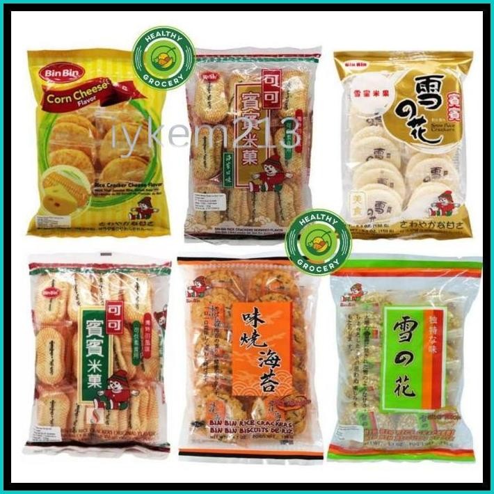 

BIN BIN RICE CRACKERS ORIGINAL / SEAWEED / SNOW / SPICY / CORN CHEESE / BINBIN