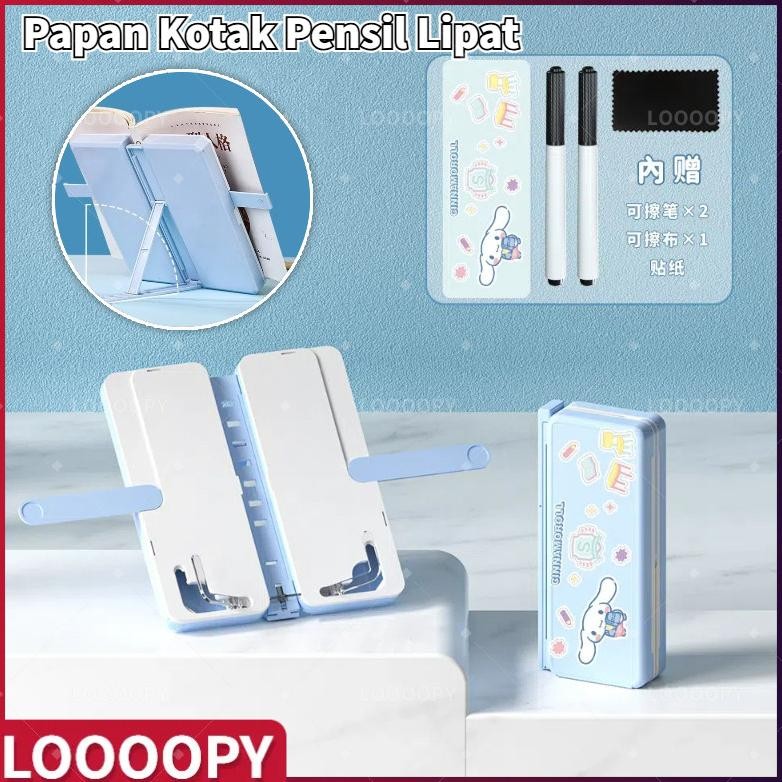

LOOOOPY PAPAN KOTAK PENSIL LIPAT / TEMPAT PENSIL MULTIFUNGSI DENGAN PAPAN TULIS DAN TATAKAN BUKU / SMART PENCIL CASE