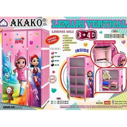 lemari pakaian plastik akako 3 pintu "Vertical"