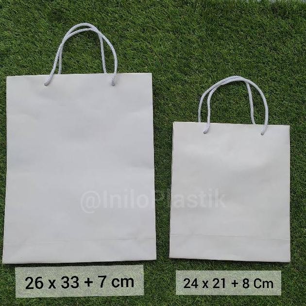 

NLD-1419 Ok75 White Paper Bag / Shopping Bag / Goodie Bag 24x21x8 cm @12pcs Berkualitas Terlaris