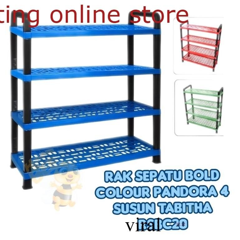 RAK SEPATU BOLD COLOUR PANDORA 4 SUSUN TABITHA RSBC20