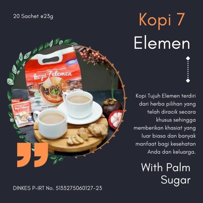 Grosir Kopi 7 Elemen 20 Sachet Original | Kopi Sevel Original