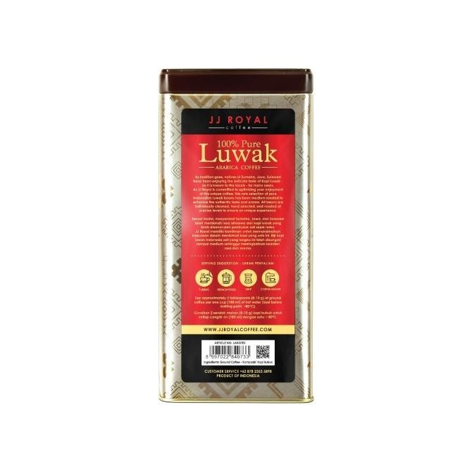 

Promo Bundling Duo Jj Royal Coffee 100% Pure Luwak Arabica Ground Tin 100Gr