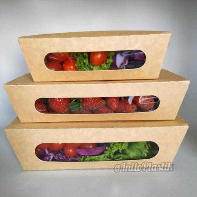 

fgs-3 ed-76 @25 pcs Brown Kraft paper lunch Box Window (M) Terlaris Original