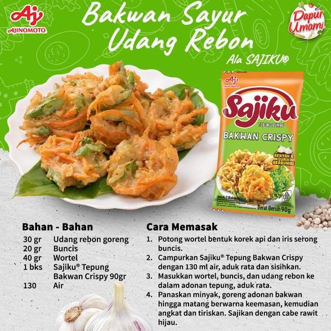 

Promo Sajiku Tepung Bumbu Bakwan Crispy Sachet 210G (10Pcs)