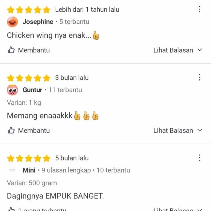 

Baru Chicken Wing Frozen 1Kg . Finger Food Favorit Cafe, Resto Original Dan Terlaris
