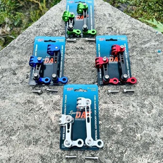 Produk Bracket Klem CNC Selang Rem Cakram Depan Flexible DAY Universal Braket Kabel Spidometer Motor