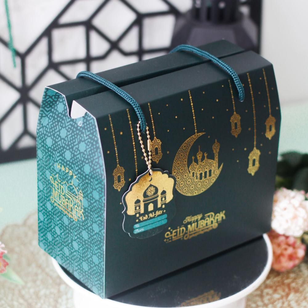 

10 Pcs Gable Box hampers idul fitri- muat 2 toples Hijau tua Toples Jar 500-800 ml Hijau Tua 19x10x11(total tinggi 16cm)